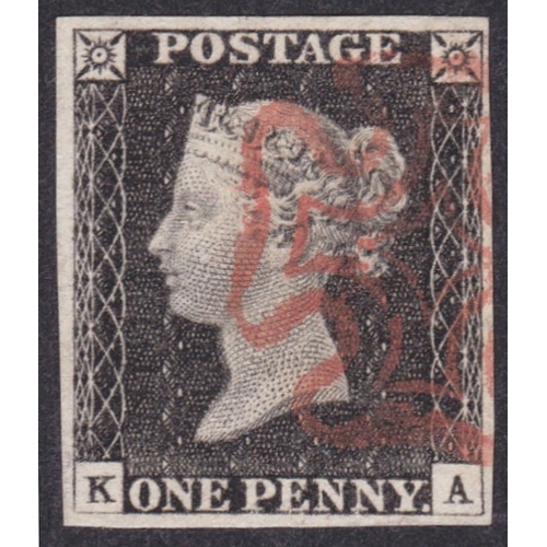 30 - 1d Grey Black (KA) Plate 3 - Very fine used cancelled by a neat
 Red MX which leaves profile clear -... 