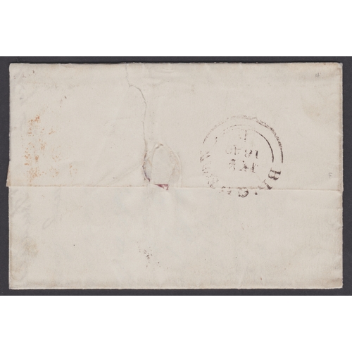 38 - 1d Black (MJ) Plate 4 used on cover cancelled by both Black MX 
together  with part Red London Tombs... 