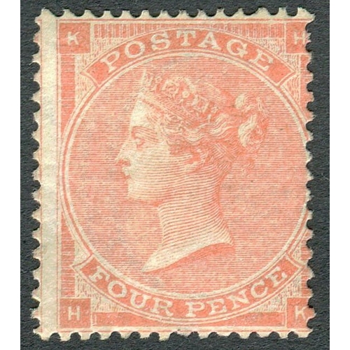 16 - 1862-64 4d Pale Red (Pl.3) Unmounted Mint with fine original
gum- Has a clear 1977 RPS Cert- SG.80  ... 