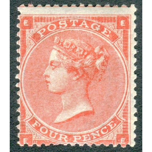 18 - 1862-64 4d Bridght Red (Pl4) Very fine fresh mint with
excellent original gum (Appears unmounted wit... 