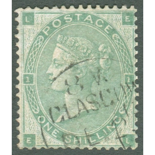 32 - 1862 1/- Green Fine used cancelled by Glasgow CDS
SG.90  Cat £300