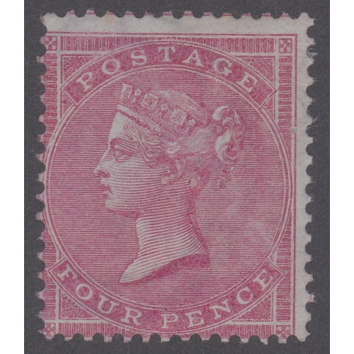 5 - 1856 4d Rose-Carmine Wk Large Garter - Very good mint-
 Little off-centre, otherwise  clean appearan... 