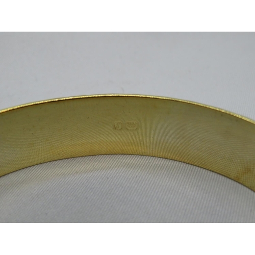 112 - Vintage 22ct gold on silver bangle London 1973 31g