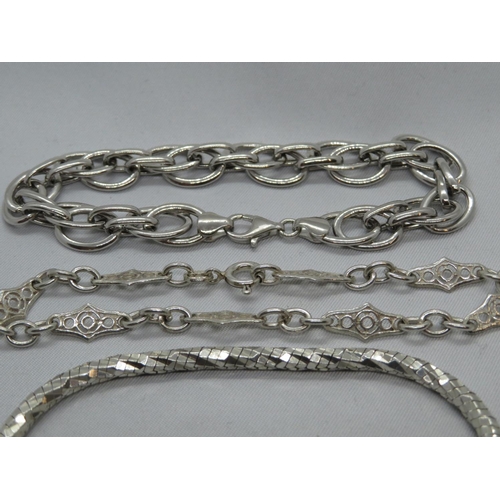 116 - Job lot of 3x silver bracelets 27g