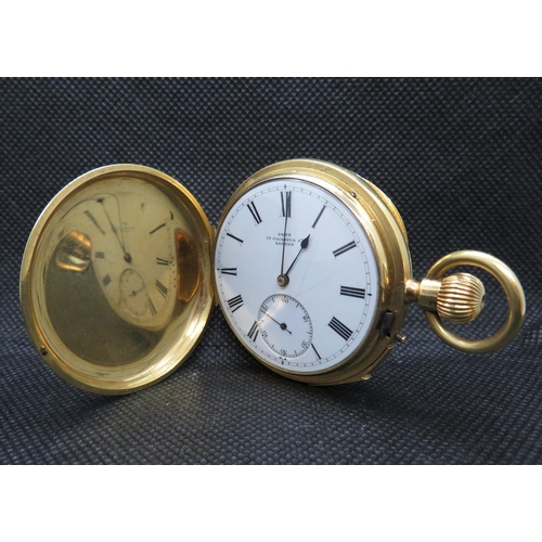 14 - 18ct gold full Hunter pocket watch with minute repeater by Dent of London fully HM