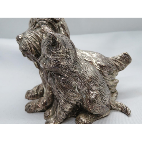 153 - Marked 925 silver Scottie dog with kitten 248g