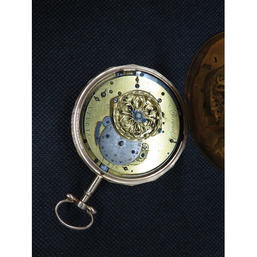 18 - 18ct Paris chiming alarm pocket watch