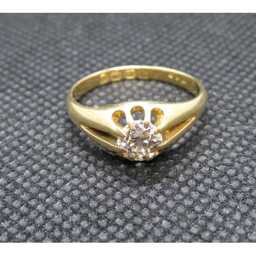 188 - Victorian gypsy set diamond ring .65 carat dated 1888