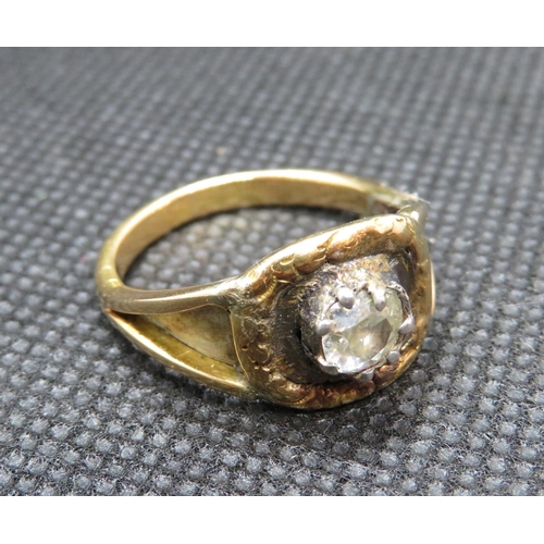 189 - Very high carat gold ring with 1carat old cut diamond from Cpt. Hugh Patrickson captain of 4th Light... 