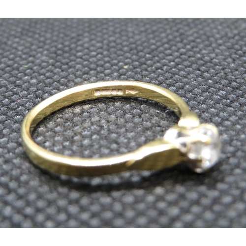 190 - 18ct size N ring with .22 carat diamond