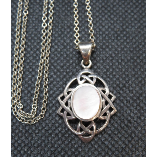 195 - Silver pendant with necklace