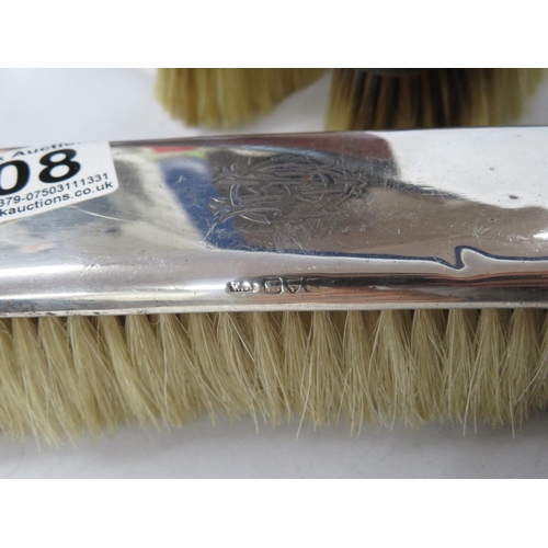 208 - 4x HM silver brushes and 1x silver nail buffer