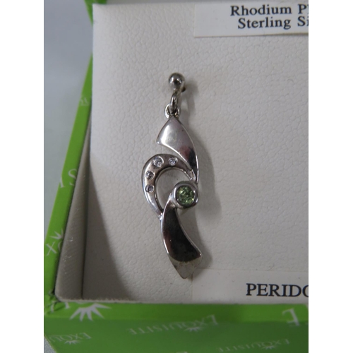 212 - Boxed rhodium plated sterling silver earrings