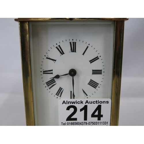 214 - French carriage clock fully working - no key