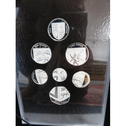 232 - 2008 UK coinage silver proof collection with Royal Shield of Arms set plus Emblems of Britain set