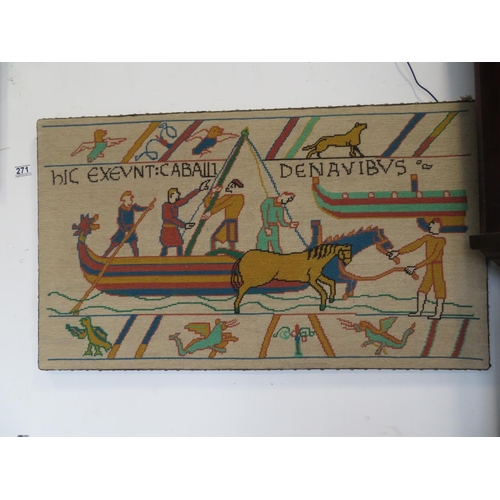 271 - 2x embroidered copies of Bayeux tapestry