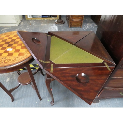 326 - Fold out card table with drawers