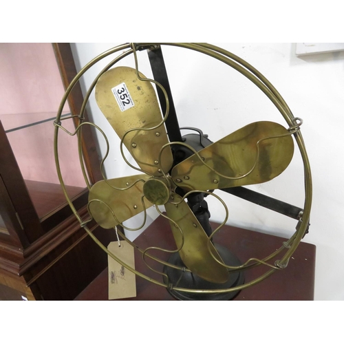 352 - Seimens India Ltd. 1930's brass and cast metal fan