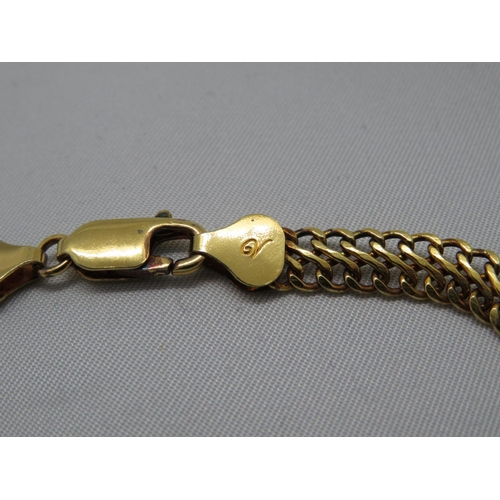 69 - Gold on silver double curb link bracelet 7.5