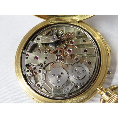 14 - 18ct gold full Hunter pocket watch with minute repeater by Dent of London fully HM