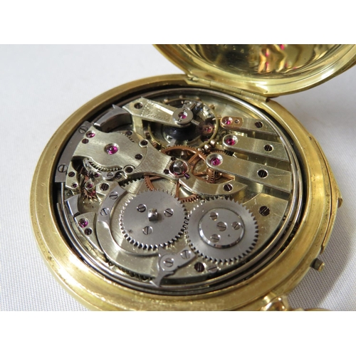 14 - 18ct gold full Hunter pocket watch with minute repeater by Dent of London fully HM