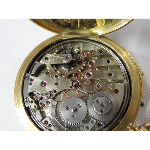 14 - 18ct gold full Hunter pocket watch with minute repeater by Dent of London fully HM