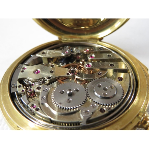 14 - 18ct gold full Hunter pocket watch with minute repeater by Dent of London fully HM