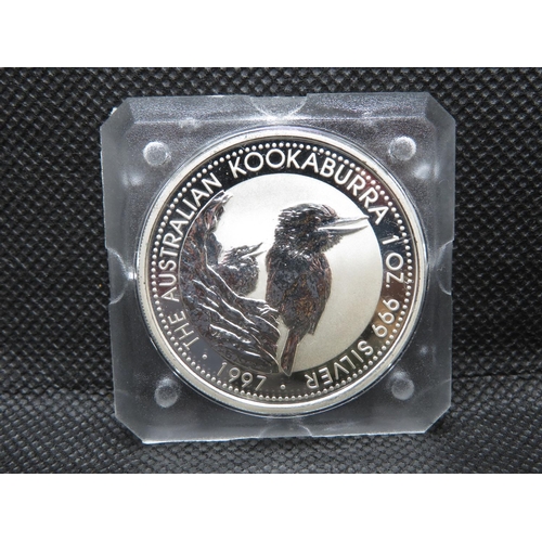 105 - 1997 Australian silver Kookaburra dollar pure silver proof