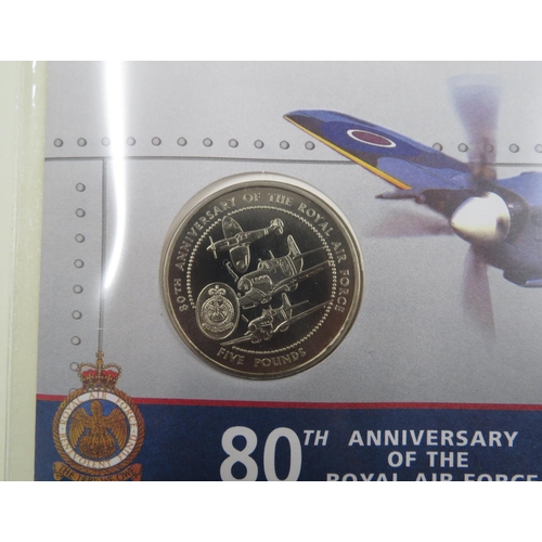 Guernsey 1998 80th Anniversary RAF complete with uncirculated £5.00 coin