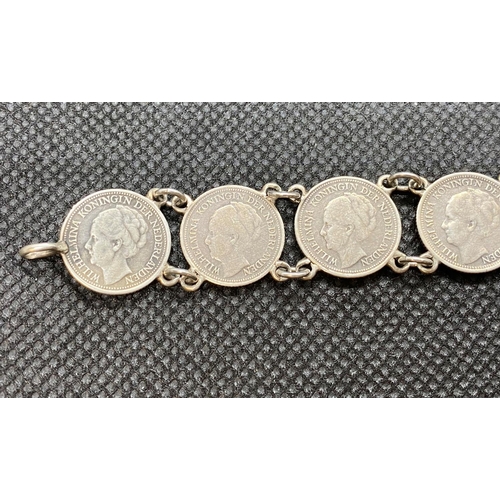 14 - Dutch war time bracelet made from 10cent coins from 1930-1939 These bracelets made by Dutch Silversm... 