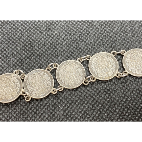 14 - Dutch war time bracelet made from 10cent coins from 1930-1939 These bracelets made by Dutch Silversm... 