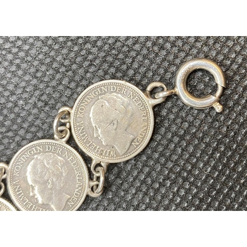 14 - Dutch war time bracelet made from 10cent coins from 1930-1939 These bracelets made by Dutch Silversm... 