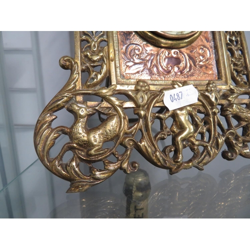 291 - Victorian brass mantle clock