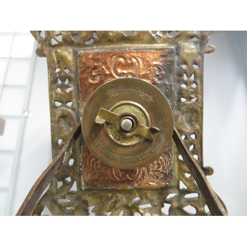 291 - Victorian brass mantle clock