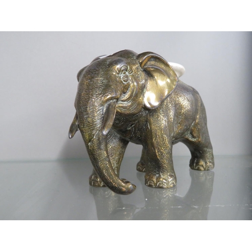 292 - Spelter elephant inkwell