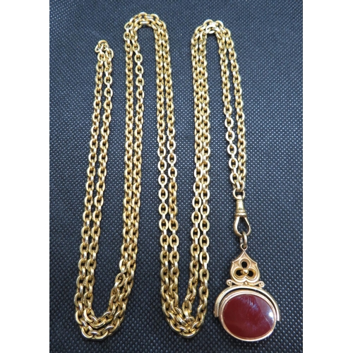 54 - Victorian gilt metal (Pinchbeck) long guard chain 57