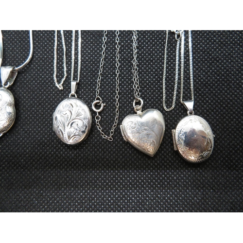 59 - 4x vintage silver lockets all on 18