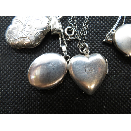 59 - 4x vintage silver lockets all on 18