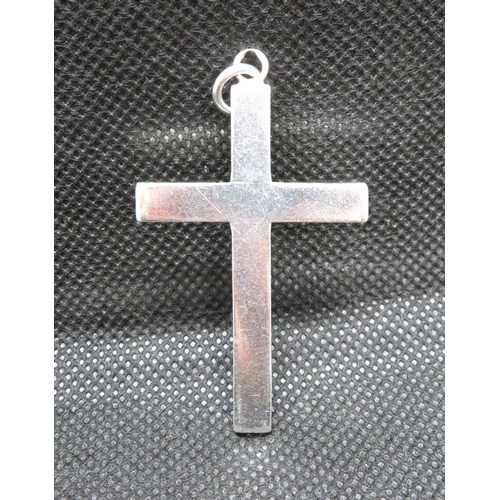 62 - Large solid silver plain cross 2.25