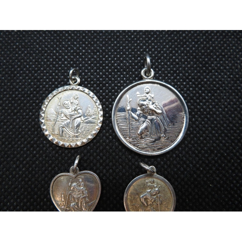 65 - Job lot of 4x St. Christopher medallions 15g silver