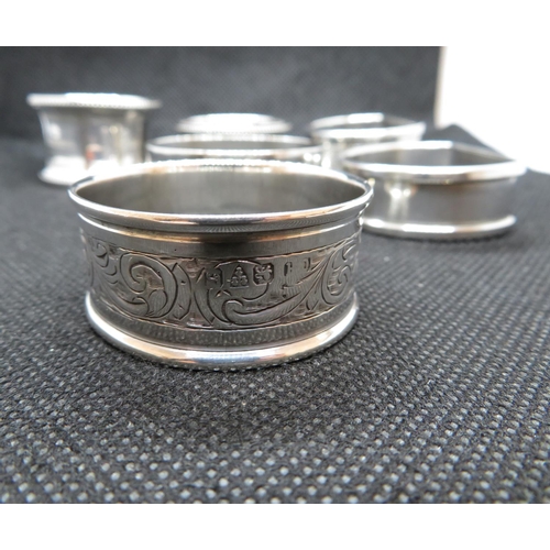 94 - 6x HM silver napkin rings 73g