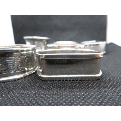 94 - 6x HM silver napkin rings 73g