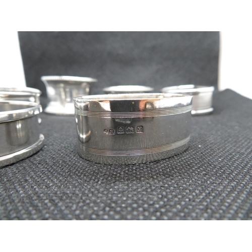 94 - 6x HM silver napkin rings 73g