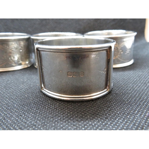 96 - Set of 4x antique silver napkin rings all with monogram S engraved in cartouche Sheffield 1903 115g