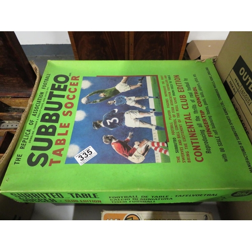 335 - Subbuteo Club Edition with 9 teams - some damage - boxed