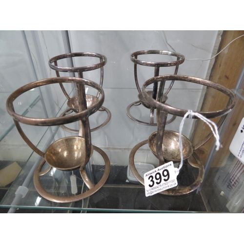 399 - 4x silver plated Hamilton bottle holders