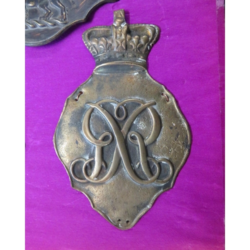 Original collection of 7x British Army Shako helmet plates