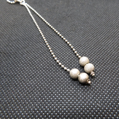 13 - Silver bobble necklace with 2 droppers 16