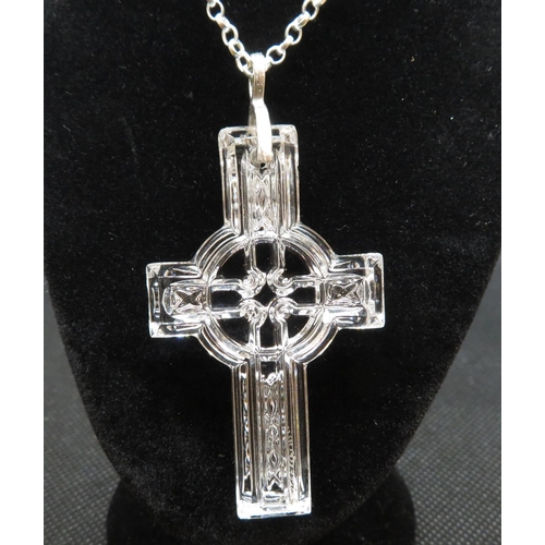 14 - Waterford crystal Celtic cross with silver bale top on 30