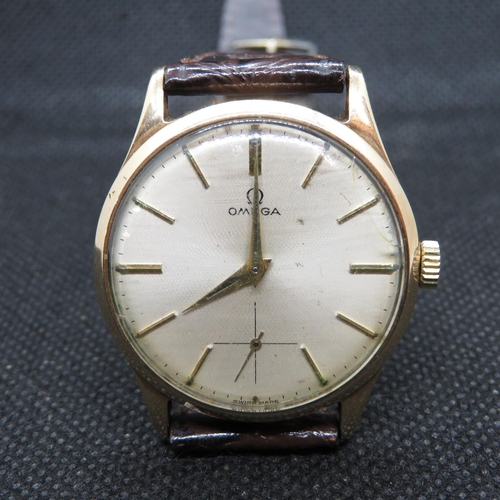 182 - Omega 1952 9ct gold .266 calibre manual winding mens watch